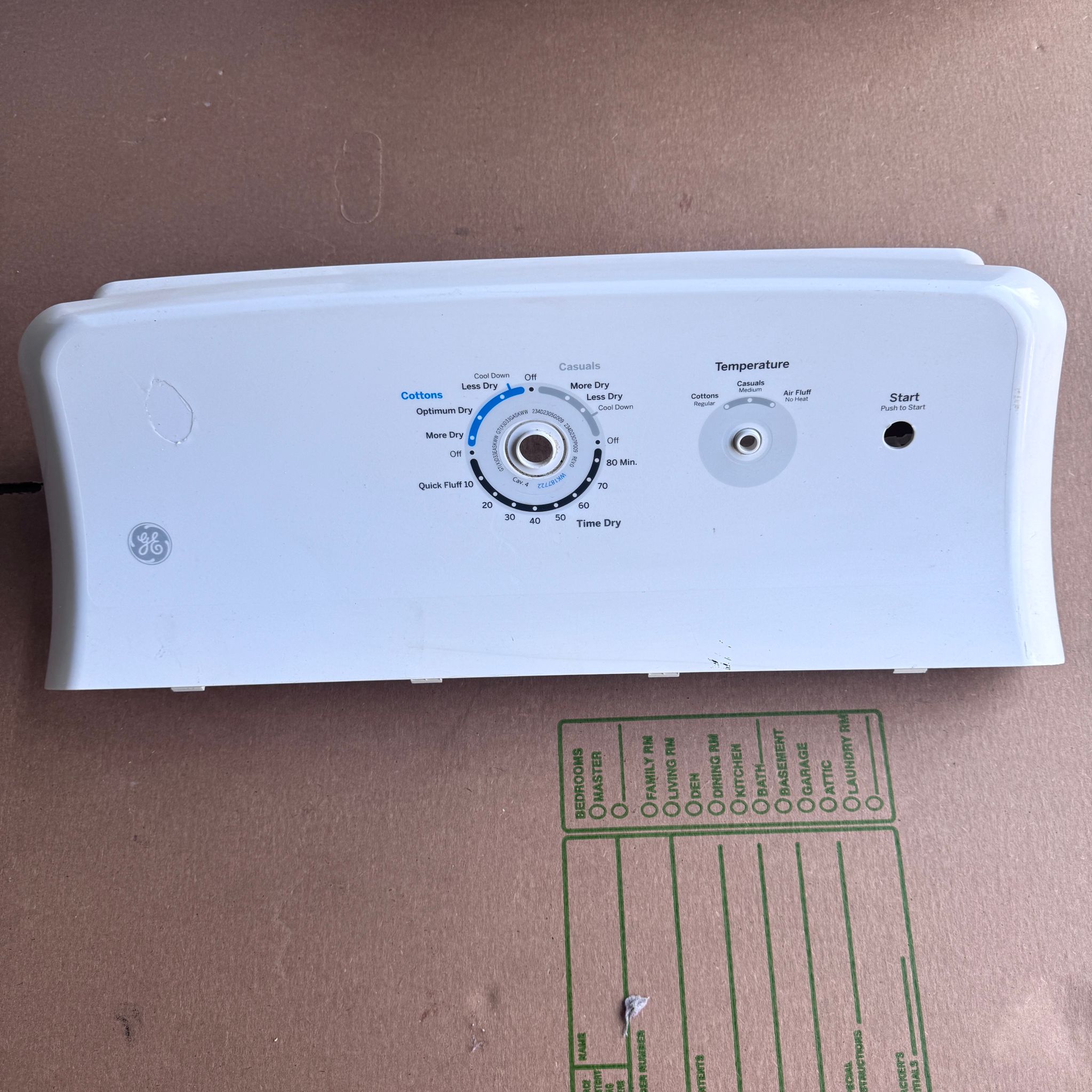 GE Dryer Control Panel WE03X25277 GE Dryer Control Panel WE03X25277